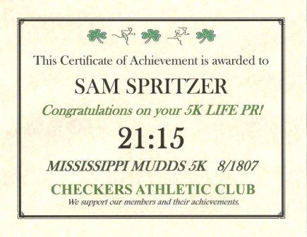 Mississippi Mudd's PR certificate